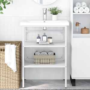 Kopalniški regal bel 59x38x83 cm železo