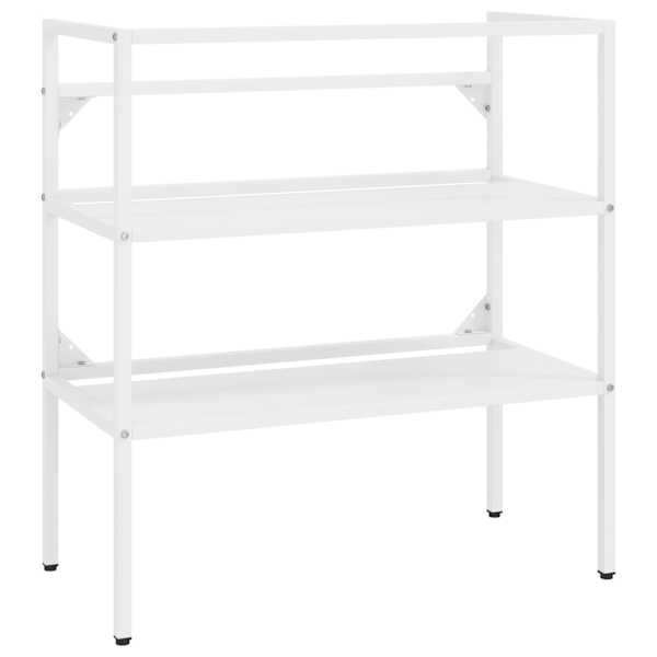 vidaXL vannitoa valamuraam, valge, 79 x 38 x 83 cm, raud
