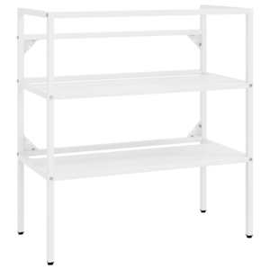 Koupelnový regál pod umyvadlo bílý 79 x 38 x 83 cm železo - obrázek 2