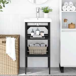 Kopalniški regal črn 40x38x83 cm železo