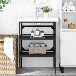 Kopalniški regal črn 59x38x83 cm železo