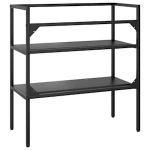 Koupelnový regál pod umyvadlo černý 79 x 38 x 83 cm železo - obrázek 6