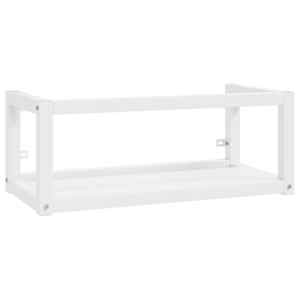 Nástěnný koupelnový regál pod umyvadlo bílý 79x38x31 cm železo - obrázek 2