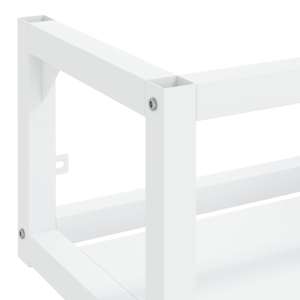 Nástěnný koupelnový regál pod umyvadlo bílý 79x38x31 cm železo - obrázek 6