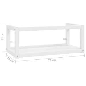 Nástěnný koupelnový regál pod umyvadlo bílý 79x38x31 cm železo - obrázek 7