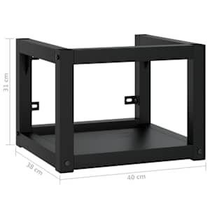 Nástěnný koupelnový regál pod umyvadlo černý 40x38x31 cm železo - obrázek 7