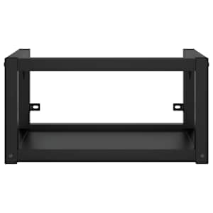 Nástěnný koupelnový regál pod umyvadlo černý 59x38x31 cm železo - obrázek 3