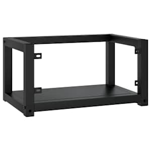 Nástěnný koupelnový regál pod umyvadlo černý 59x38x31 cm železo - obrázek 5
