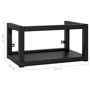 Nástěnný koupelnový regál pod umyvadlo černý 59x38x31 cm železo - obrázek 7