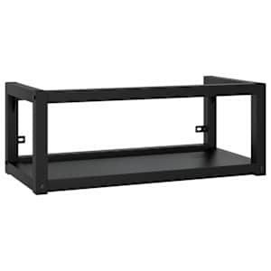 Nástěnný koupelnový regál pod umyvadlo černý 79x38x31 cm železo - obrázek 2