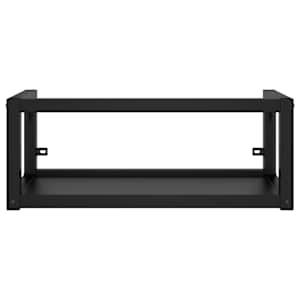 Nástěnný koupelnový regál pod umyvadlo černý 79x38x31 cm železo - obrázek 3