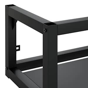 Nástěnný koupelnový regál pod umyvadlo černý 79x38x31 cm železo - obrázek 6