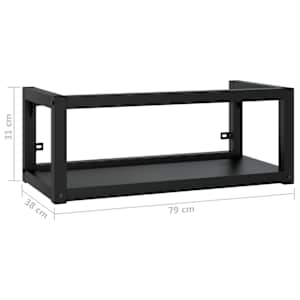 Nástěnný koupelnový regál pod umyvadlo černý 79x38x31 cm železo - obrázek 7