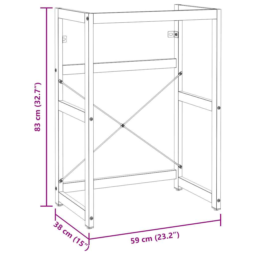 Cadre De Lavabo De Salle De Bain Blanc 59x38x83 Cm Fer VidaXL 17 width=274