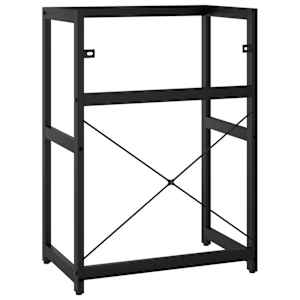 Koupelnový regál pod umyvadlo černý 59 x 38 x 83 cm železo - obrázek 6