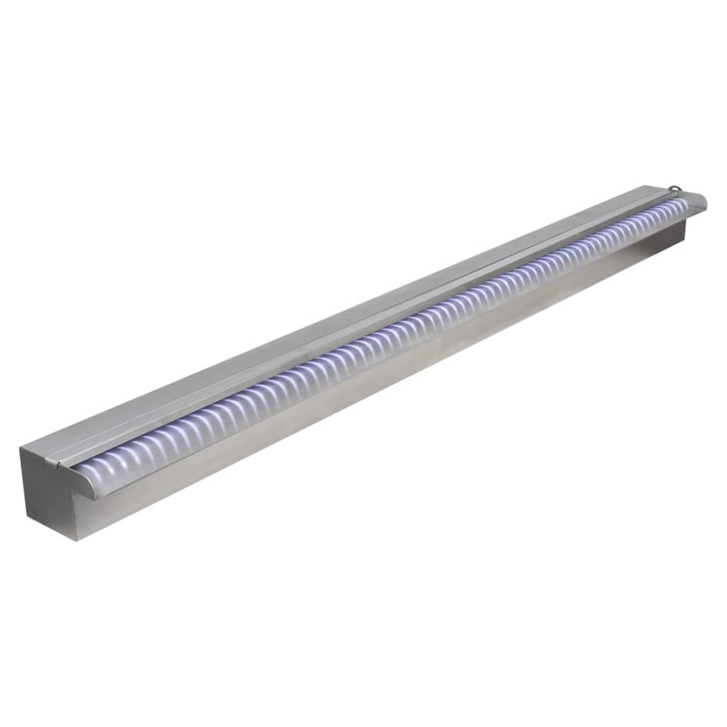 LED-es rozsdamentes acél vízeséses medenceszökőkút 110 cm 