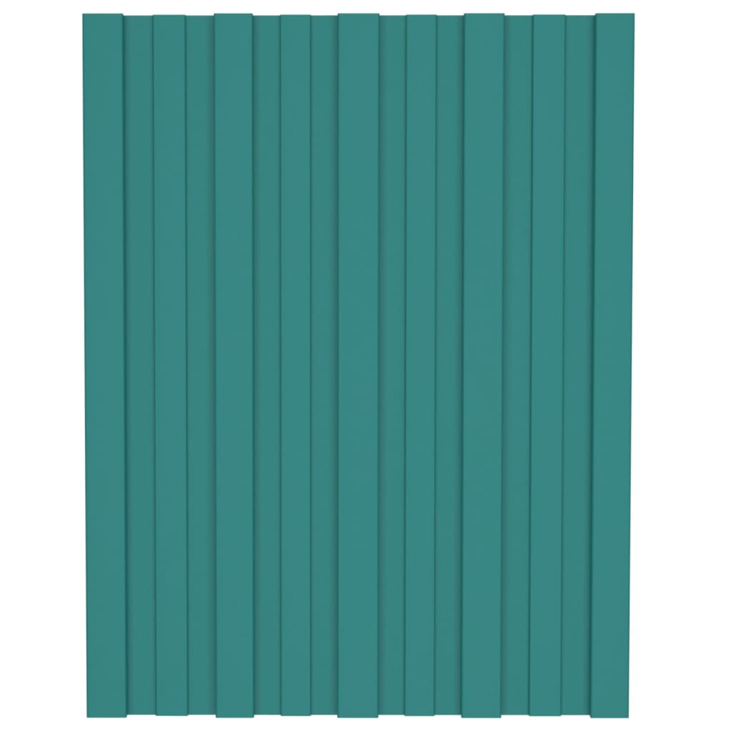vidaXL Strešné panely 12 ks pozinkovaná oceľ zelené 60x45 cm