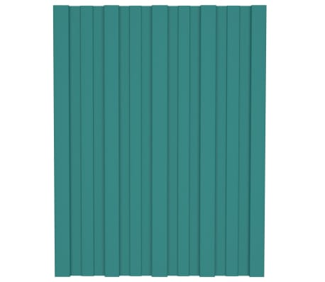 vidaXL Painel de telhado 12 pcs 60x45 cm aço galvanizado verde