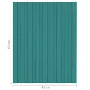 Střešní panel 12 pcs Zelená 60 x 45 cm Pozinkovaná ocel - obrázek 7