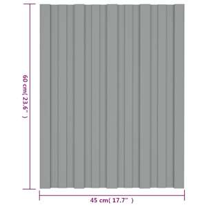 Střešní panel 12 pcs Šedá 60 x 45 cm Pozinkovaná ocel - obrázek 7