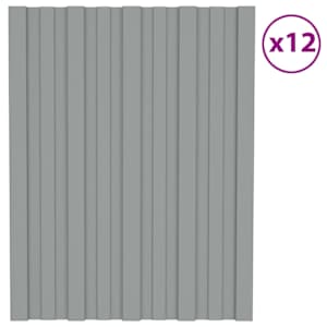 Střešní panel 12 pcs Šedá 60 x 45 cm Pozinkovaná ocel - obrázek 2
