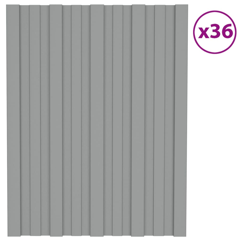 Petrashop  Střešní panely 36 ks pozinkovaná ocel šedé 60 x 45 cm
