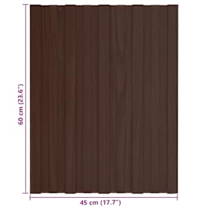 Střešní panel 12 pcs Hnědá 60 x 45 cm Pozinkovaná ocel - obrázek 7