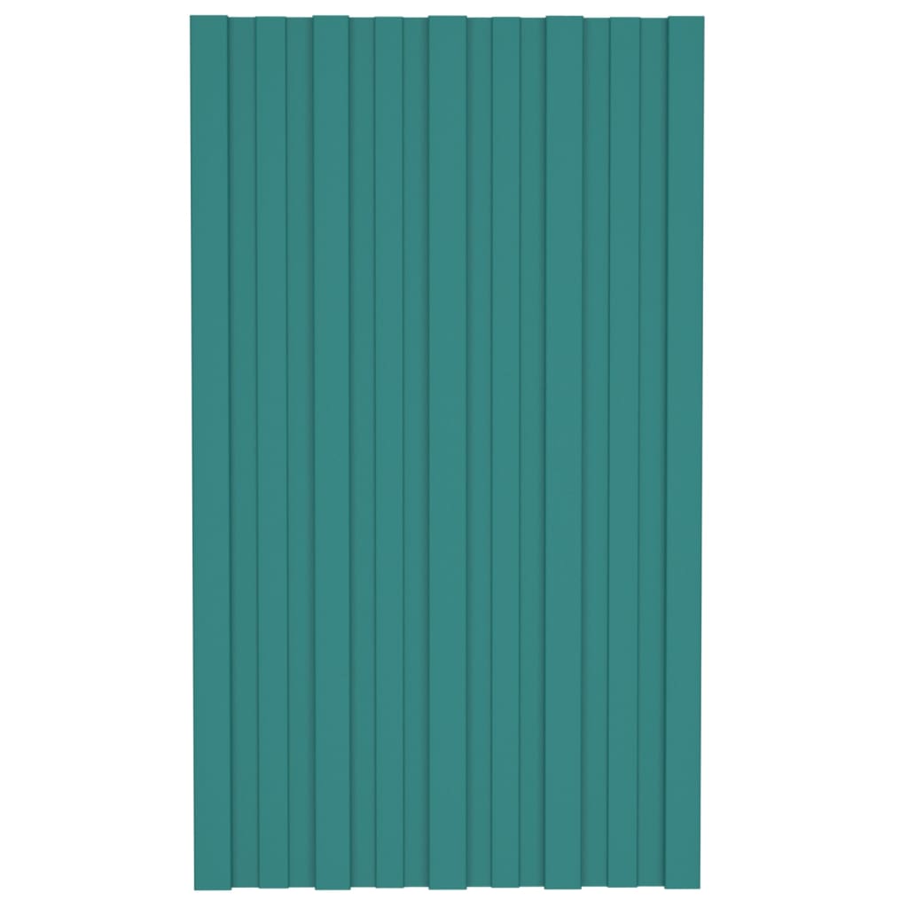 vidaXL Panel para tejado acero galvanizado verde 12 unidades 80x45 cm