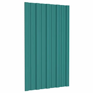 Střešní panel 12 pcs Zelená 80 x 45 cm Pozinkovaná ocel - obrázek 1