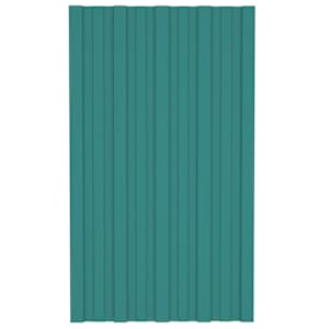 Střešní panel 12 pcs Zelená 80 x 45 cm Pozinkovaná ocel - obrázek 3