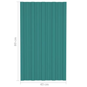 Střešní panel 12 pcs Zelená 80 x 45 cm Pozinkovaná ocel - obrázek 7