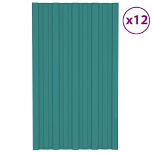 Střešní panel 12 pcs Zelená 80 x 45 cm Pozinkovaná ocel - obrázek 2