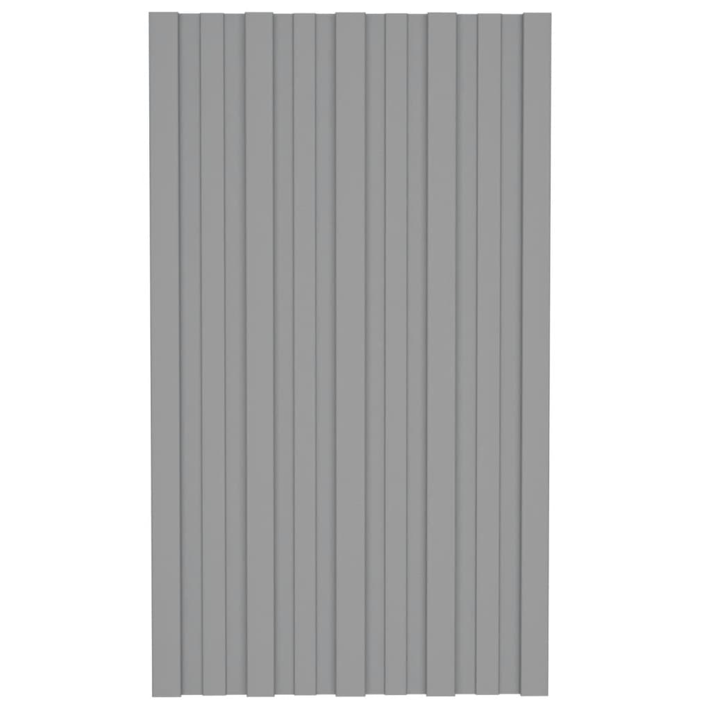 vidaXL tagplader 12 stk. 80x45 cm galvaniseret stål grå