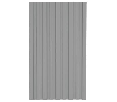 vidaXL Strešni paneli 12 kosov pocinkano jeklo sivi 80x45 cm