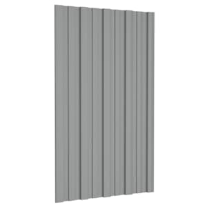 Střešní panel 12 pcs Šedá 80 x 45 cm Pozinkovaná ocel - obrázek 1