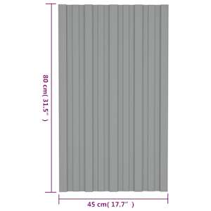 Střešní panel 12 pcs Šedá 80 x 45 cm Pozinkovaná ocel - obrázek 7