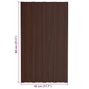 Střešní panel 12 pcs Hnědá 80 x 45 cm Pozinkovaná ocel - obrázek 7