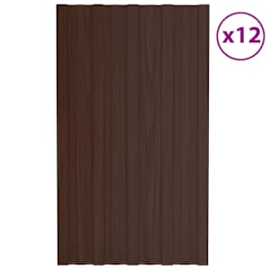 Střešní panel 12 pcs Hnědá 80 x 45 cm Pozinkovaná ocel - obrázek 2