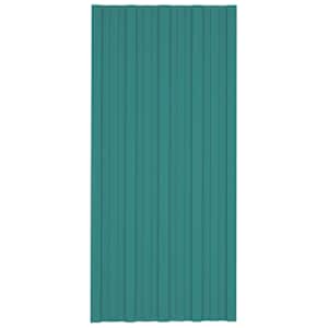 Střešní panel 12 pcs Zelená 100 x 45 cm Pozinkovaná ocel - obrázek 3