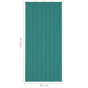 Střešní panel 12 pcs Zelená 100 x 45 cm Pozinkovaná ocel - obrázek 7