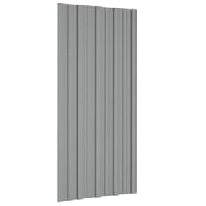 Střešní panel 12 pcs Šedá 100 x 45 cm Pozinkovaná ocel - obrázek 1