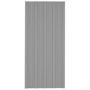 Střešní panel 12 pcs Šedá 100 x 45 cm Pozinkovaná ocel - obrázek 3