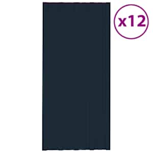 Střešní panel 12 pcs Antracitová 100 x 45 cm Pozinkovaná ocel - obrázek 2
