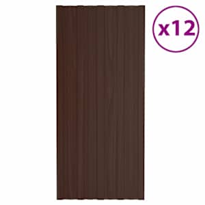 Střešní panel 12 pcs Hnědá 100 x 45 cm Pozinkovaná ocel - obrázek 2