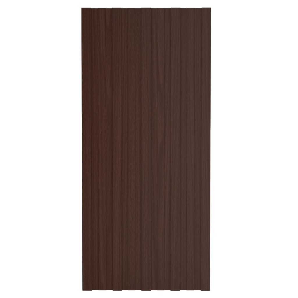 vidaXL Roof Panels 36 pcs Galvanised Steel Brown 100x45 cm