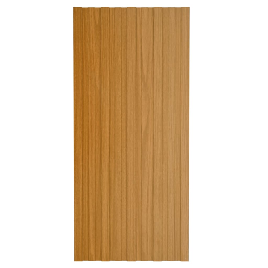 vidaXL Panel de tejado acero galvanizado color madera 12 uds 100x45 cm