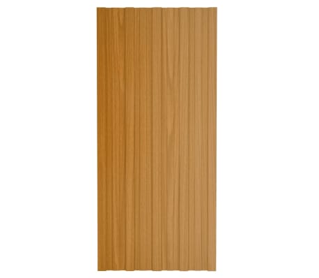vidaXL Střešní panely 12 ks pozinkovaná ocel světlé dřevo 100 x 45 cm