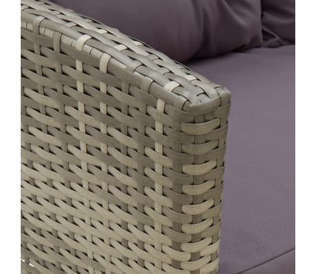Set Bar Da Giardino VidaXL 3 Pz - Polyrattan Grigio, Con Cuscini - Tavolo E 2 Sgabelli - Foto 3