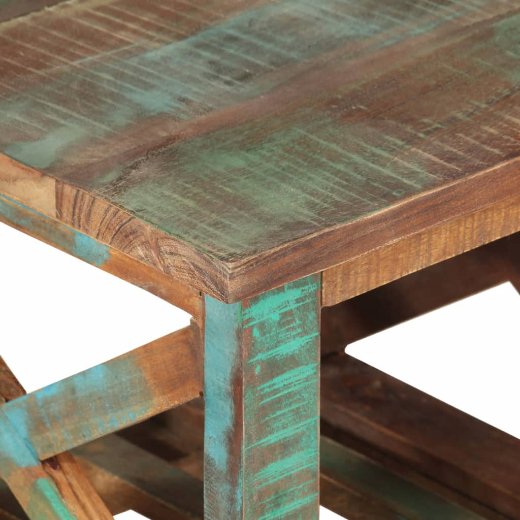 Odkládací stolek s kolečky 40x40x42cm masivní recyklované dřevo