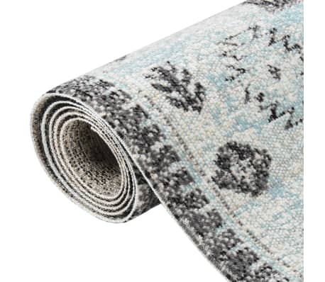 vidaXL Външен килим, плоскотъкан, 115x170 см, зелено и сиво